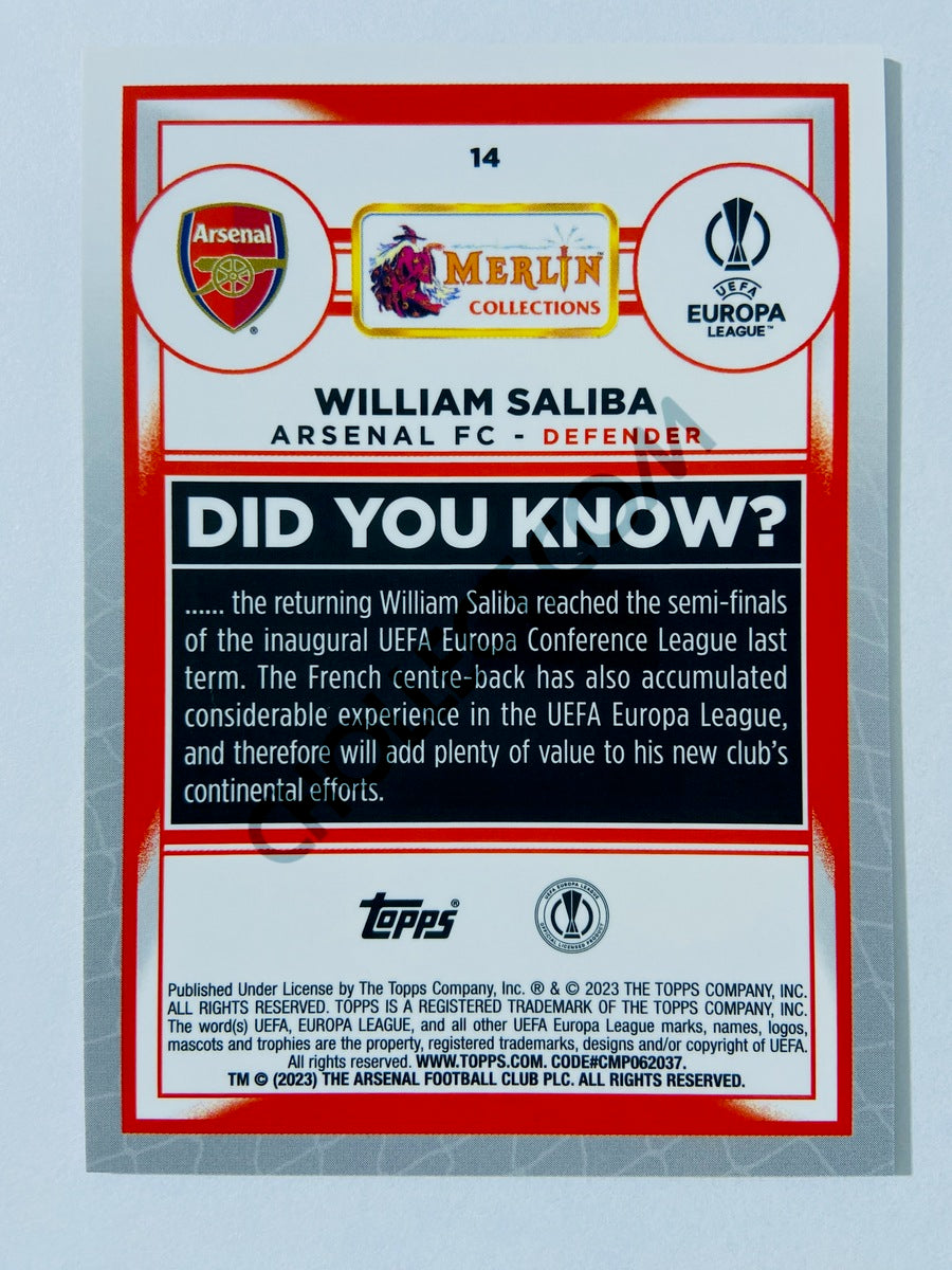 William Saliba - Arsenal FC 2022-23 Topps Merlin Chrome UEFA Club Competitions #14