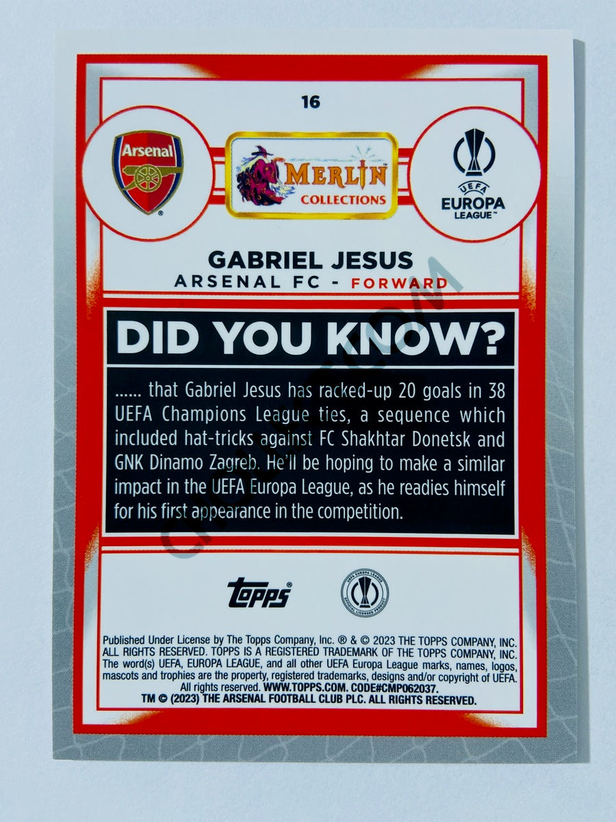 Gabriel Jesus - Arsenal FC 2022-23 Topps Merlin Chrome UEFA Club Competitions #16