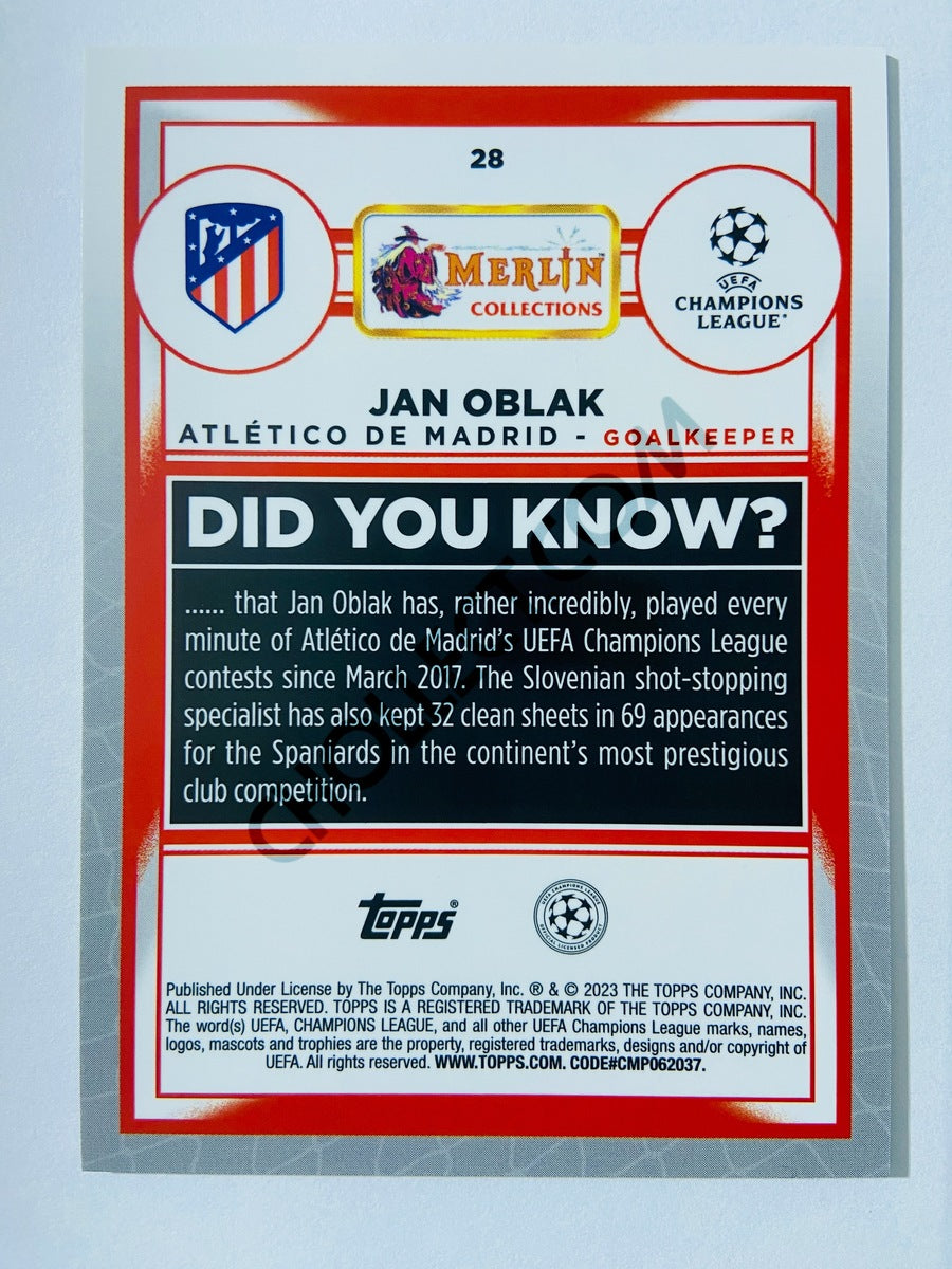 Jan Oblak - Atlético de Madrid 2022-23 Topps Merlin Chrome UEFA Club Competitions #28