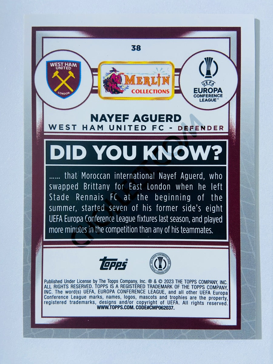 Nayef Aguerd - West Ham United FC 2022-23 Topps Merlin Chrome UEFA Club Competitions #38