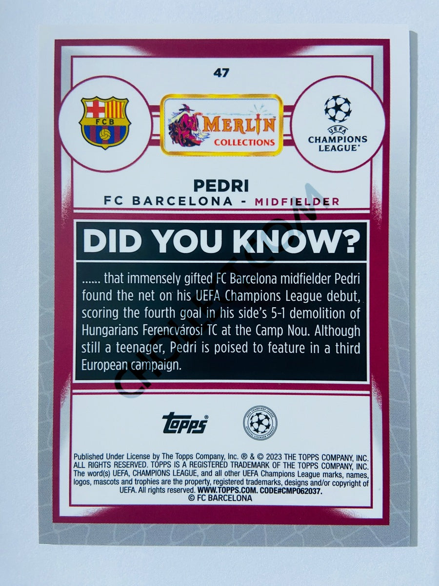 Pedri - FC Barcelona 2022-23 Topps Merlin Chrome UEFA Club Competitions #47