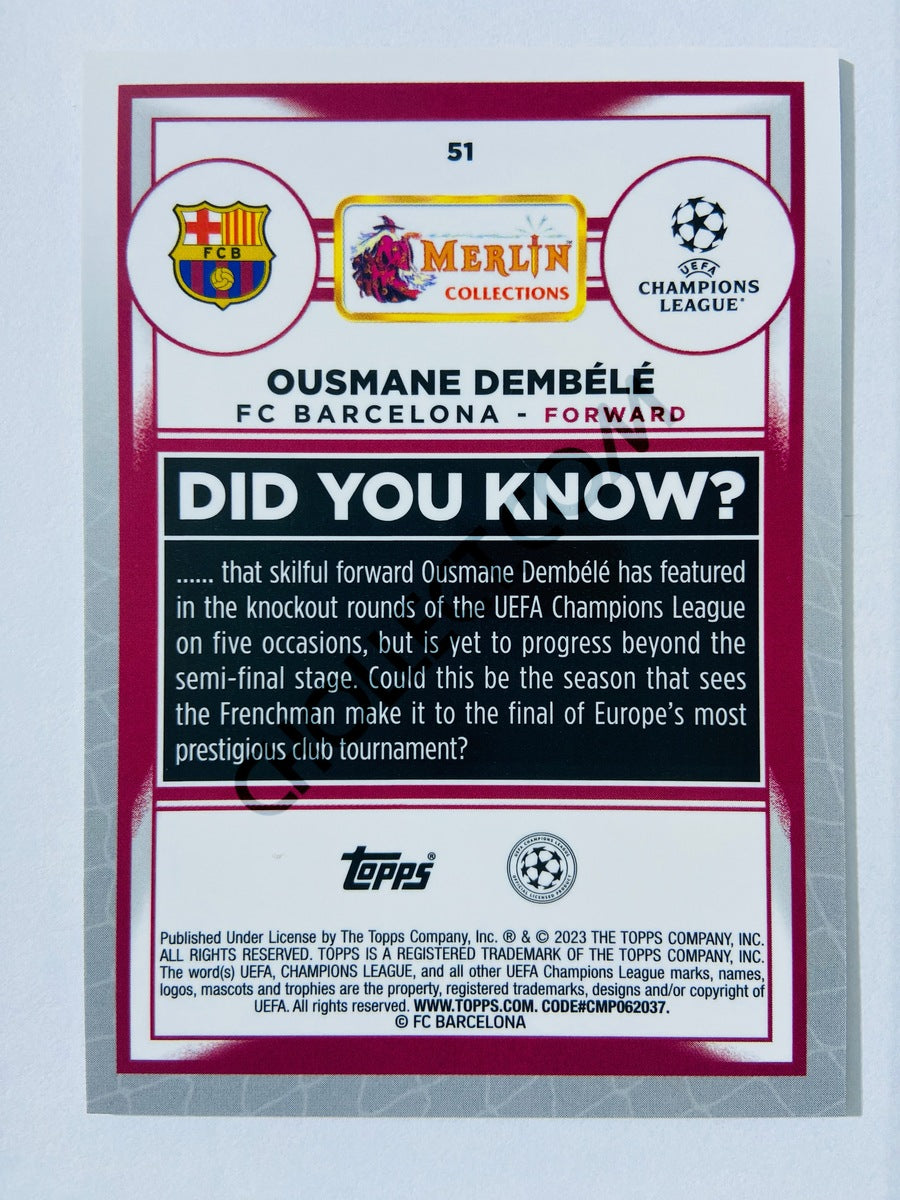 Ousmane Dembélé - FC Barcelona 2022-23 Topps Merlin Chrome UEFA Club Competitions #51