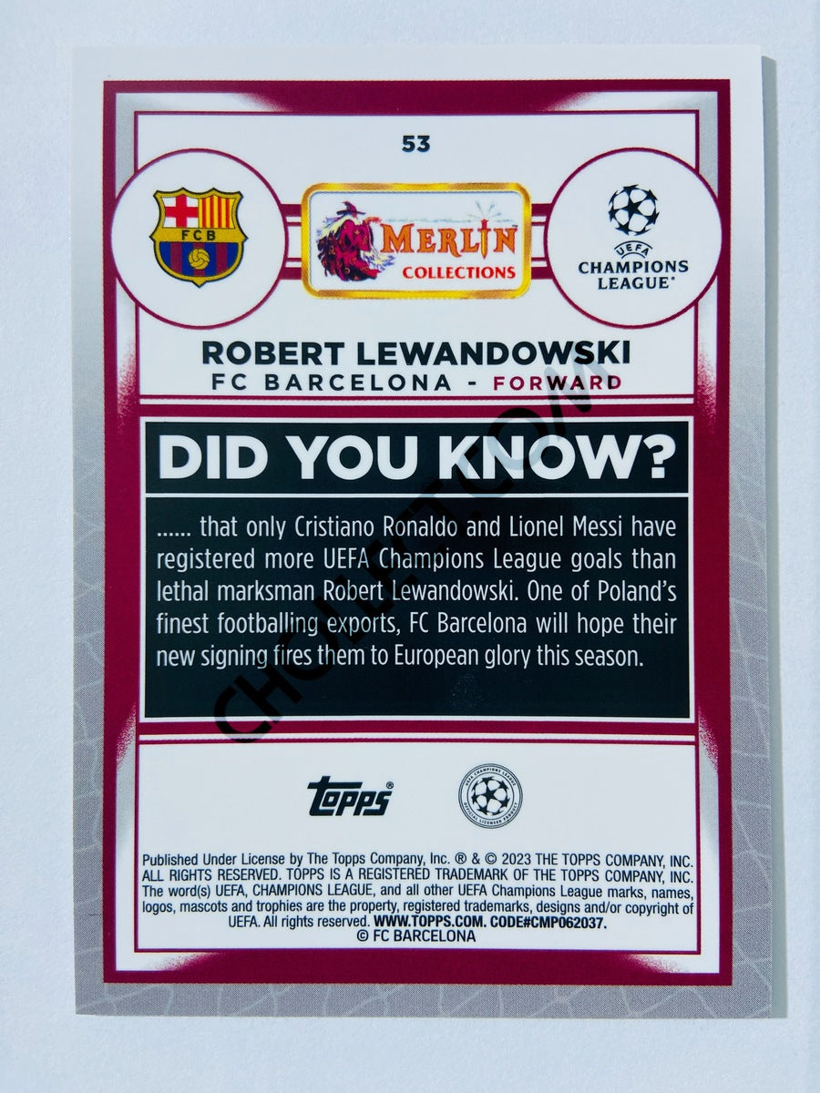 Robert Lewandowski - FC Barcelona 2022-23 Topps Merlin Chrome UEFA Club Competitions #53