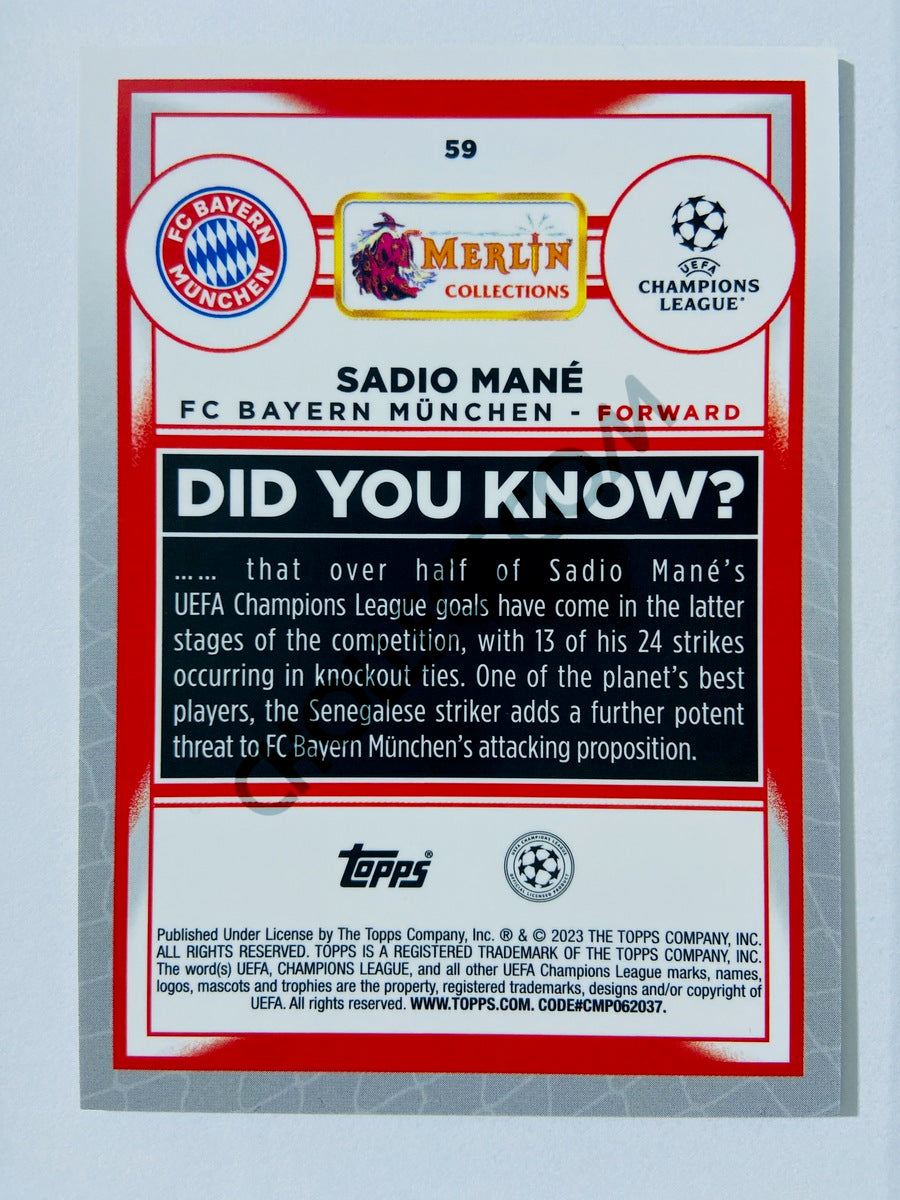 Sadio Mané - FC Bayern Mϋnchen 2022-23 Topps Merlin Chrome UEFA Club Competitions #59