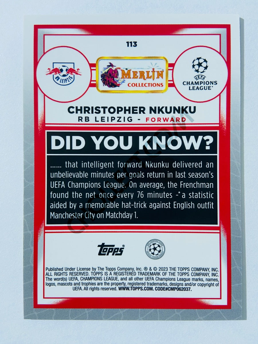 Christopher Nkunku - RB Leipzig 2022-23 Topps Merlin Chrome UEFA Club Competitions #113