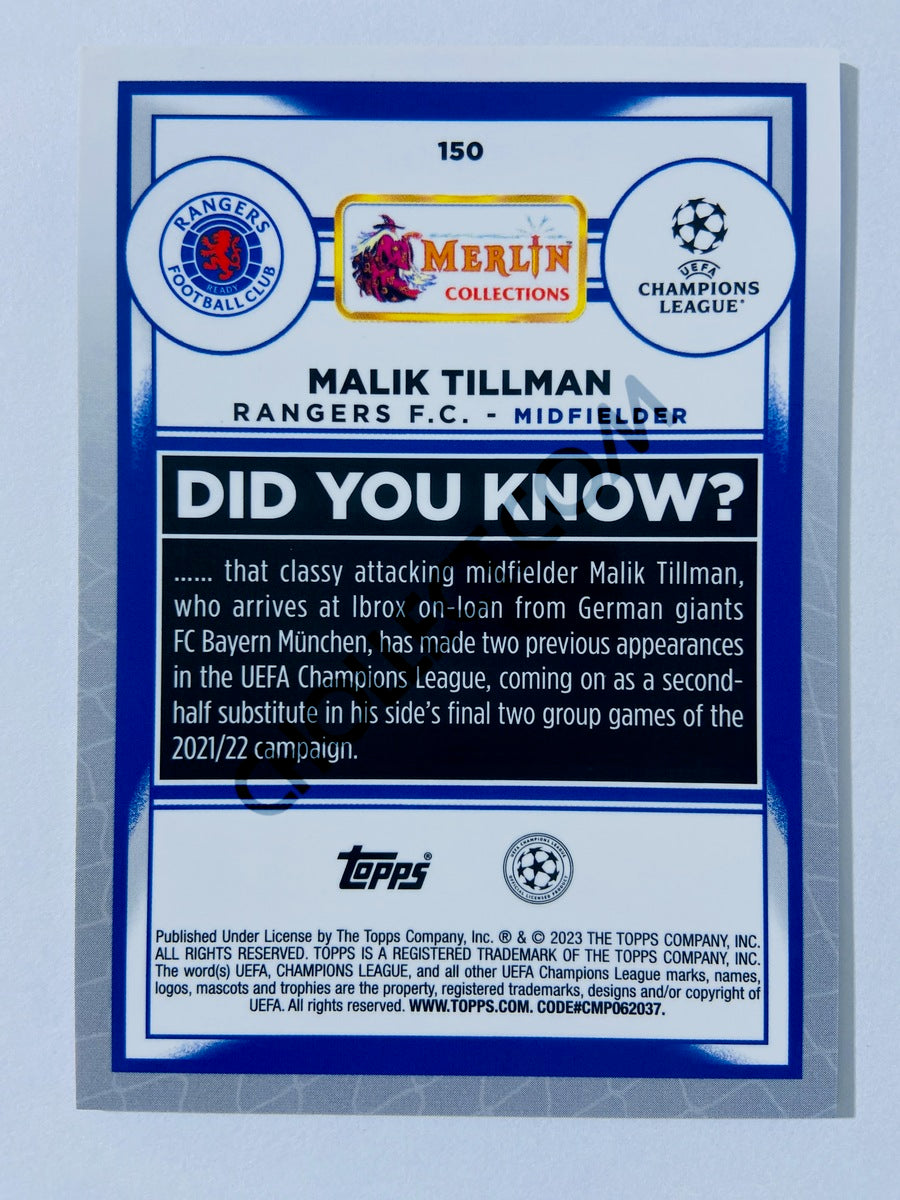 Malik Tillman - Rangers F.C. 2022-23 Topps Merlin Chrome UEFA Club Competitions #150