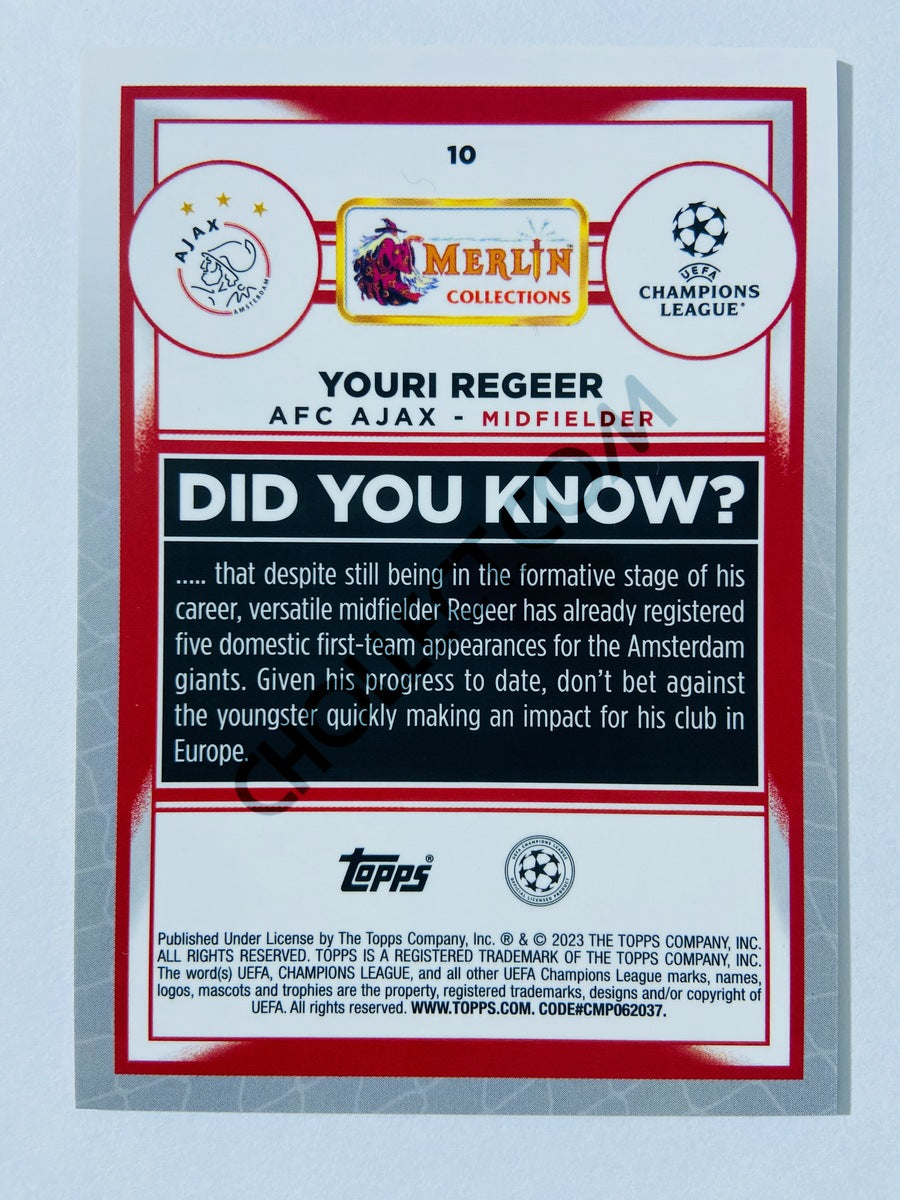 Youri Regeer - AFC Ajax 2022-23 Topps Merlin Chrome UEFA Club Competitions RC Rookie #10