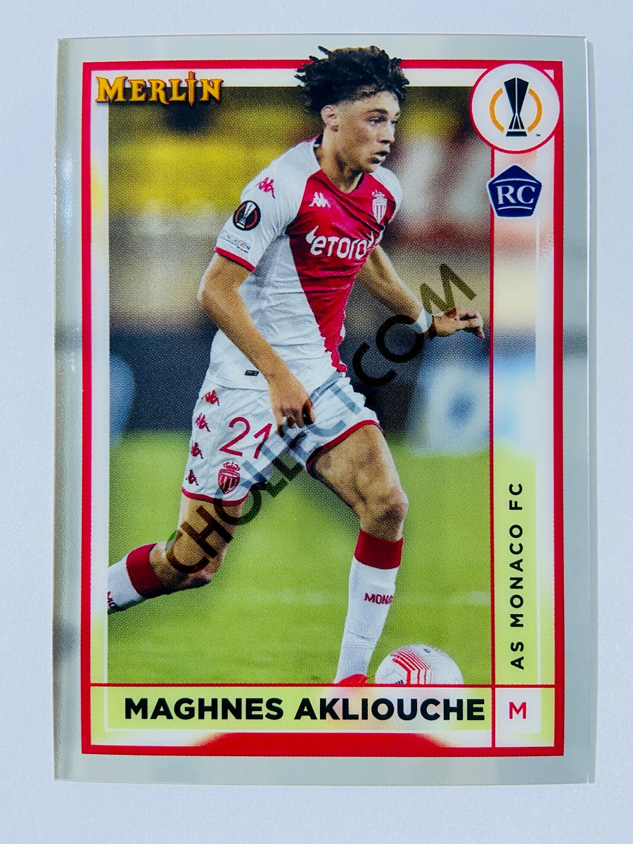 Maghnes Akliouche - AS Monaco FC 2022-23 Topps Merlin Chrome UEFA Club Competitions RC Rookie #17
