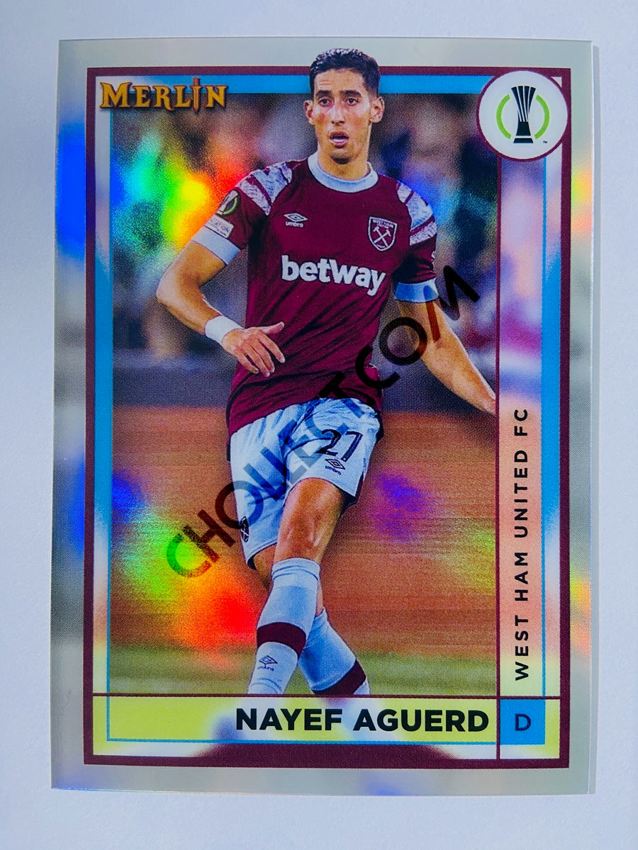 Nayef Aguerd - West Ham United FC 2022-23 Topps Merlin Chrome UEFA Club Competitions Refractor #38