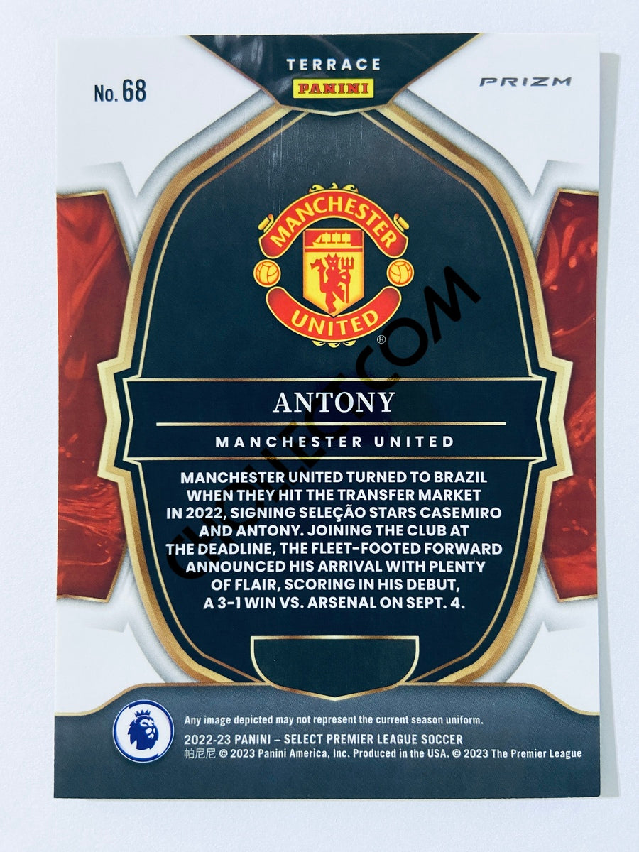 Antony - Manchester United 2022-23 Panini Select Premier League Terrace Pink Ice Parallel #68