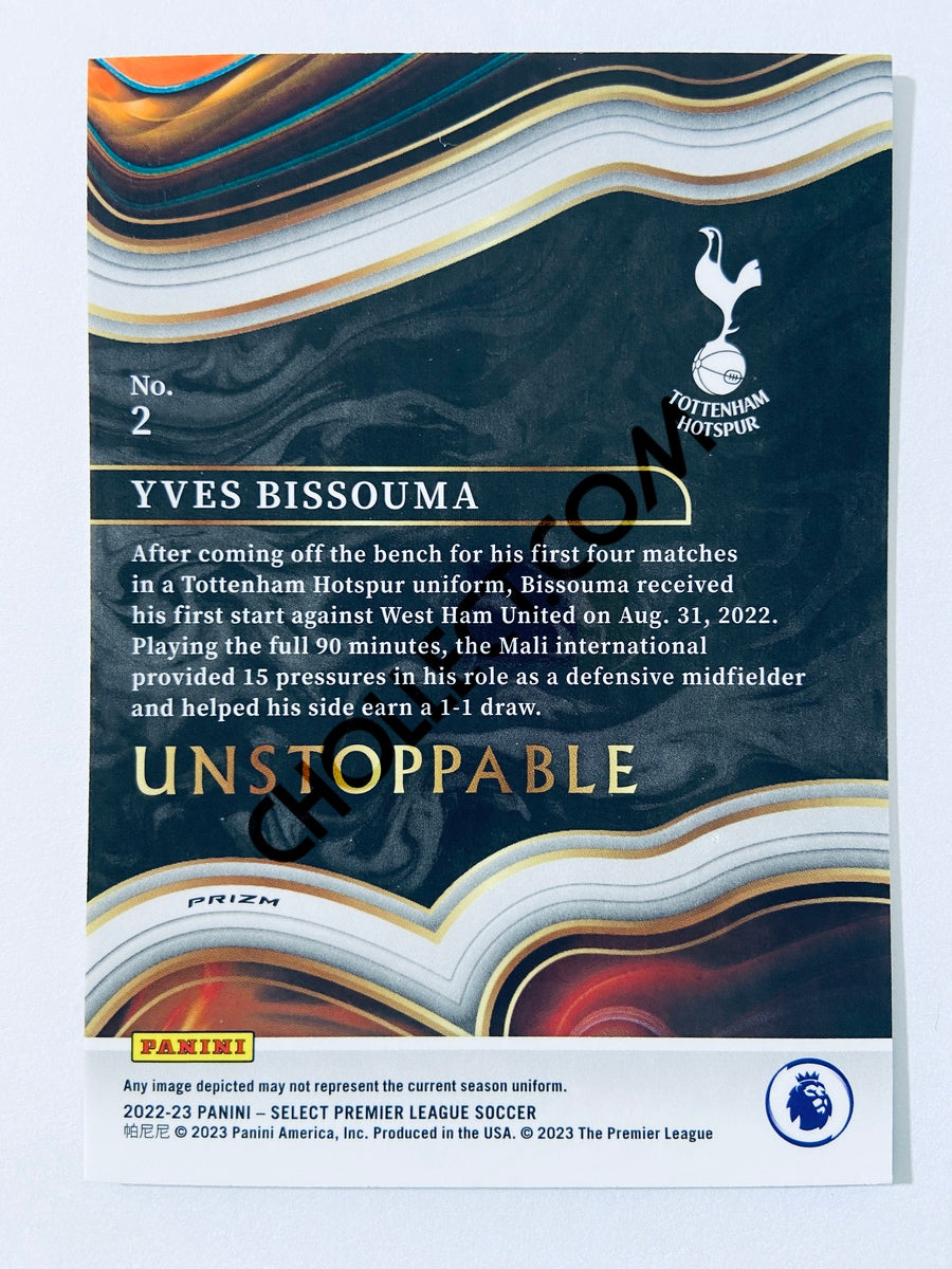 Yves Bissouma - Tottenham Hotspur 2022-23 Panini Select Premier League Unstoppable Insert Peacock Parallel #2