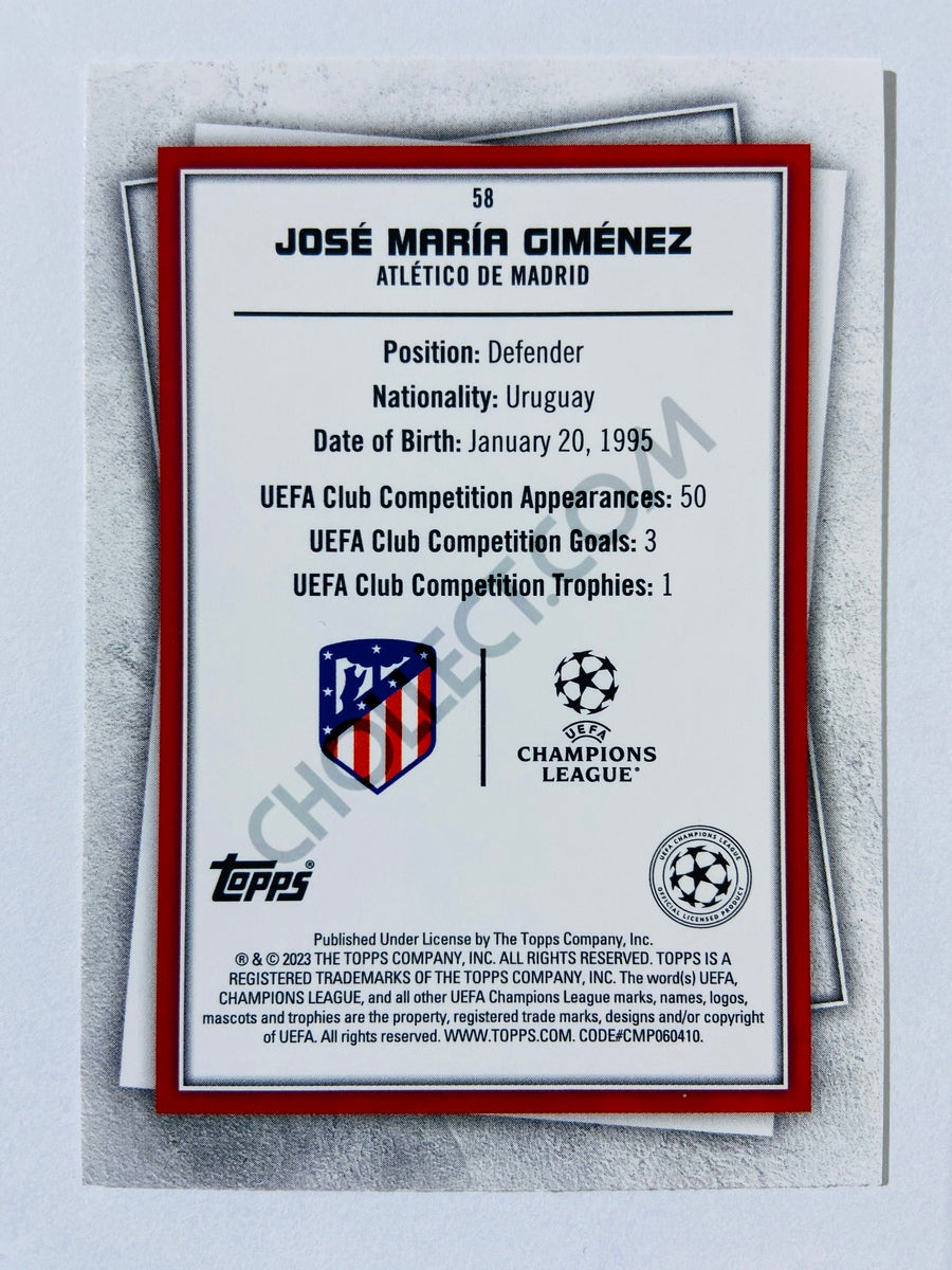 José María Giménez - Atlético de Madrid 2022-23 Topps UEFA Superstars #58