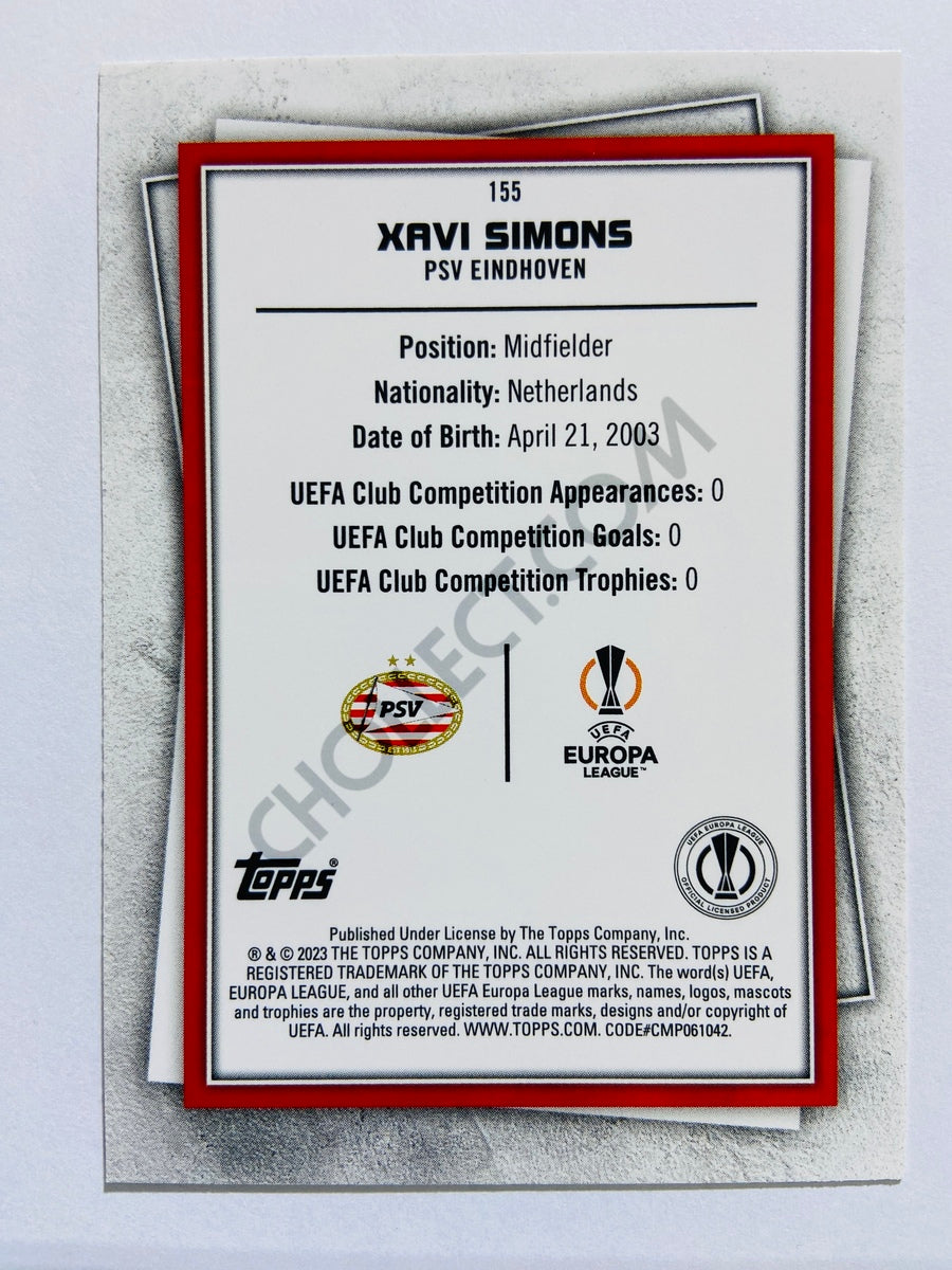 Xavi Simons - PSV Eindhoven 2022-23 Topps UEFA Superstars Mystic Parallel #155