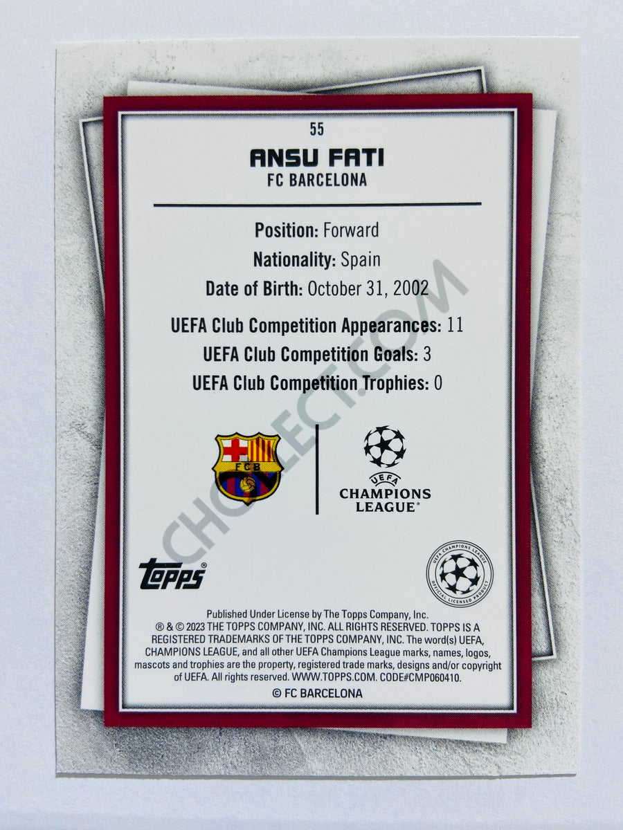 Ansu Fati - FC Barcelona 2022-23 Topps UEFA Superstars Rare Parallel #55