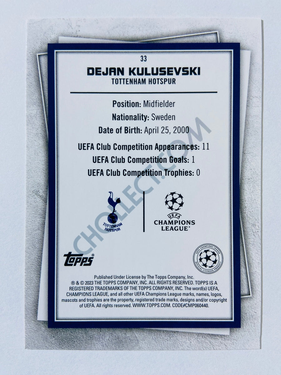 Dejan Kulusevski - Tottenham Hotspur 2022-23 Topps UEFA Superstars Common Yellow Action Image Variation #33