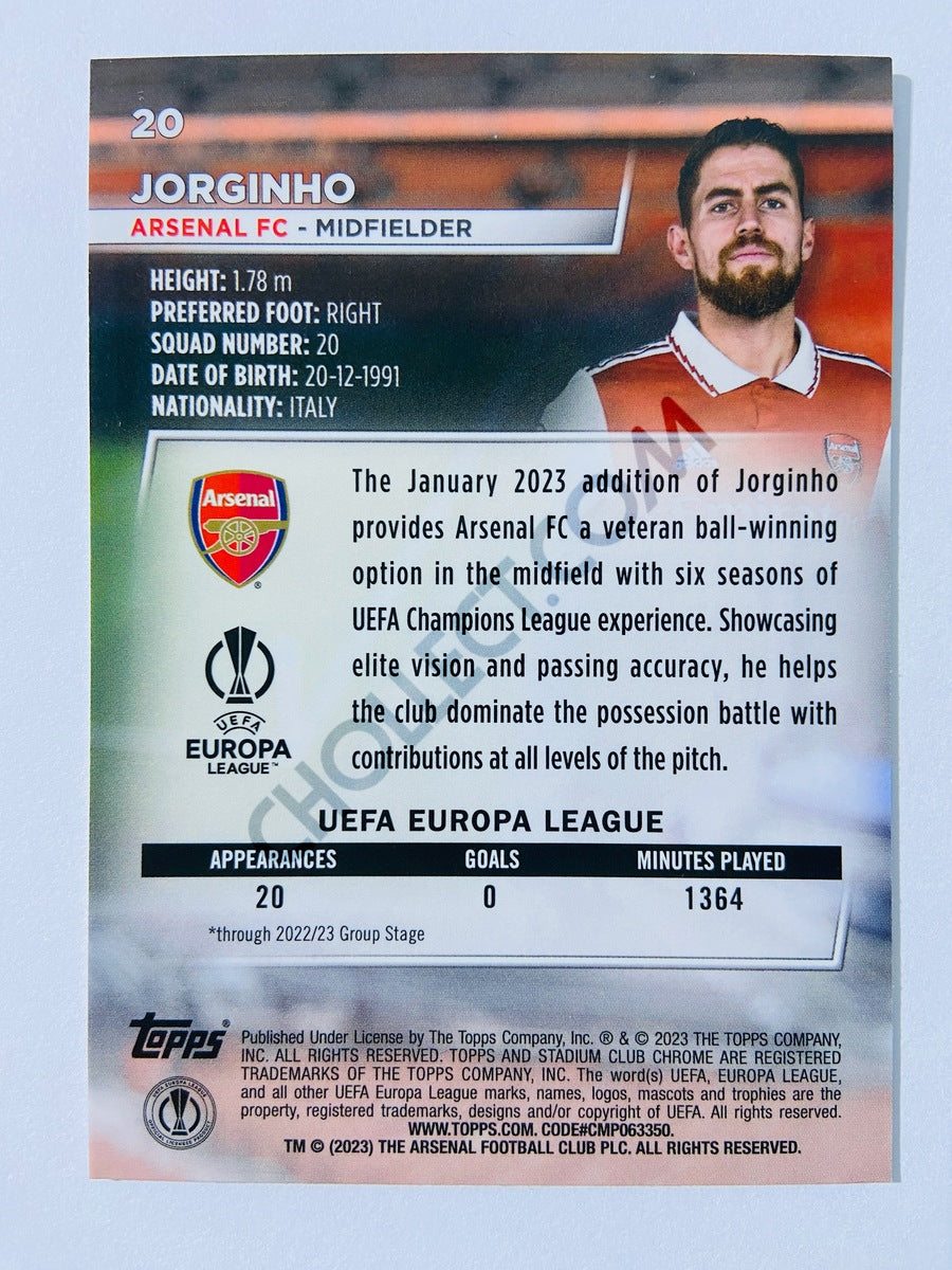 Jorginho - Arsenal FC 2022-23 Topps Stadium Club Chrome UEFA Club Competitions #20