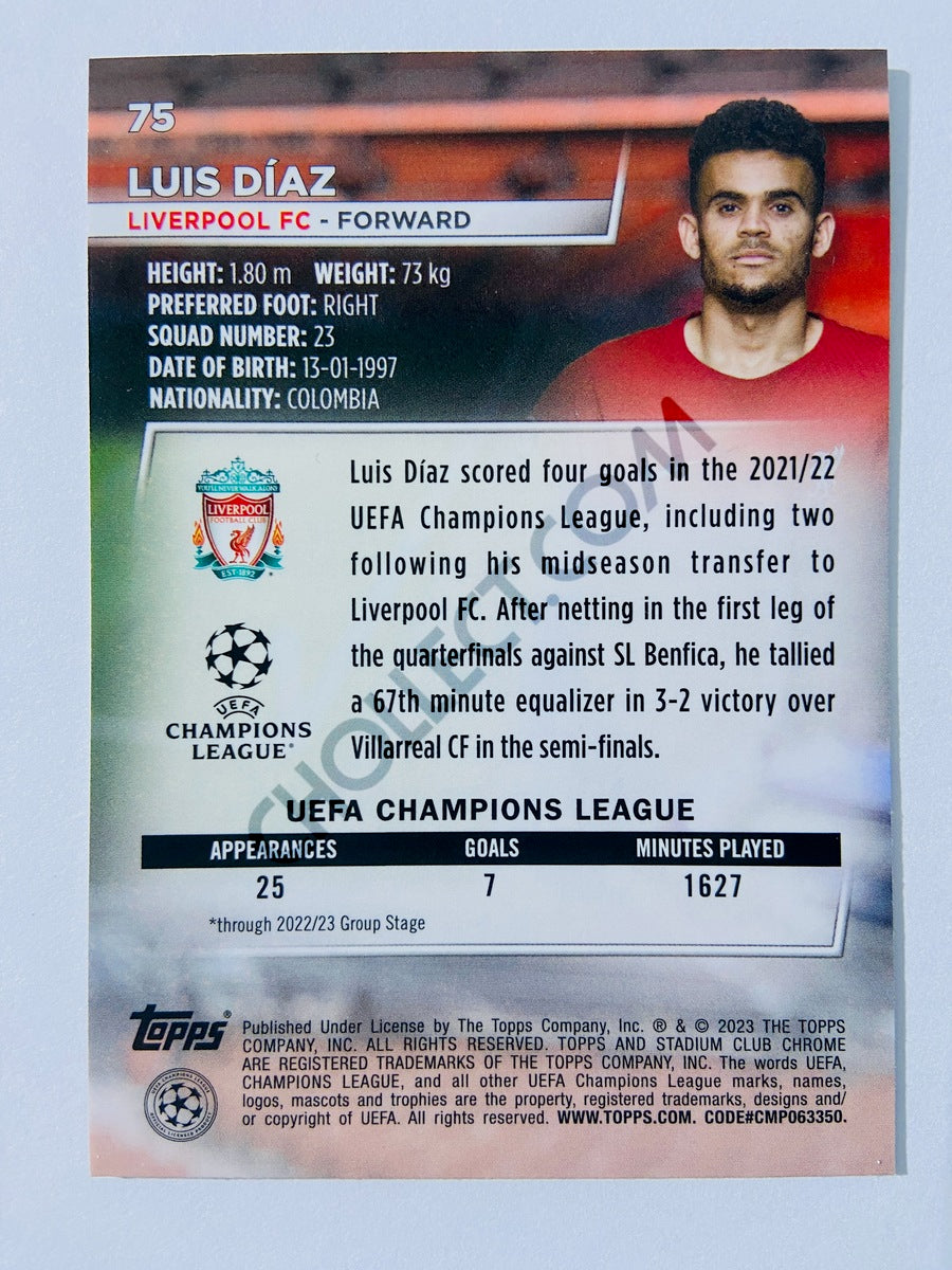 Luis Díaz - Liverpool FC 2022-23 Topps Stadium Club Chrome UEFA Club Competitions #75