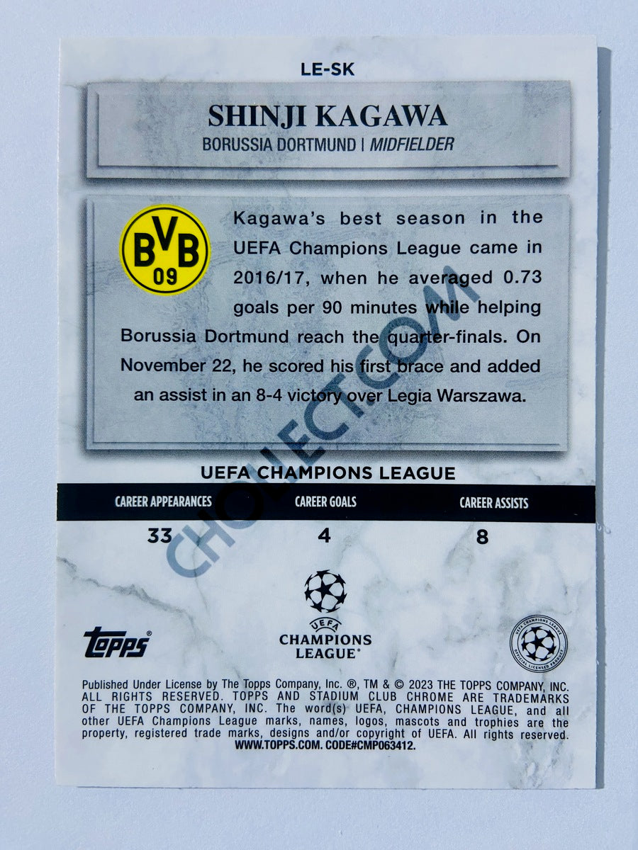 Shinji Kagawa - Borussia Dortmund 2022-23 Topps Stadium Club Chrome UEFA Club Competitions Legends of Europe Insert #LE-SK