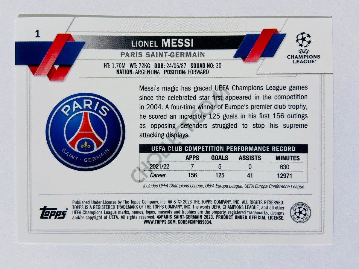Lionel Messi - Paris Saint-Germain 2022-23 Topps UEFA Club Competitions #1