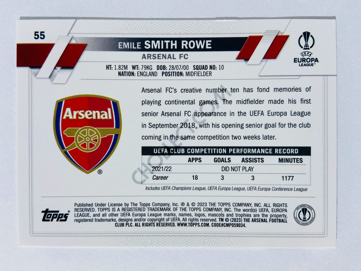 Emile Smith Rowe - Arsenal FC 2022-23 Topps UEFA Club Competitions #55