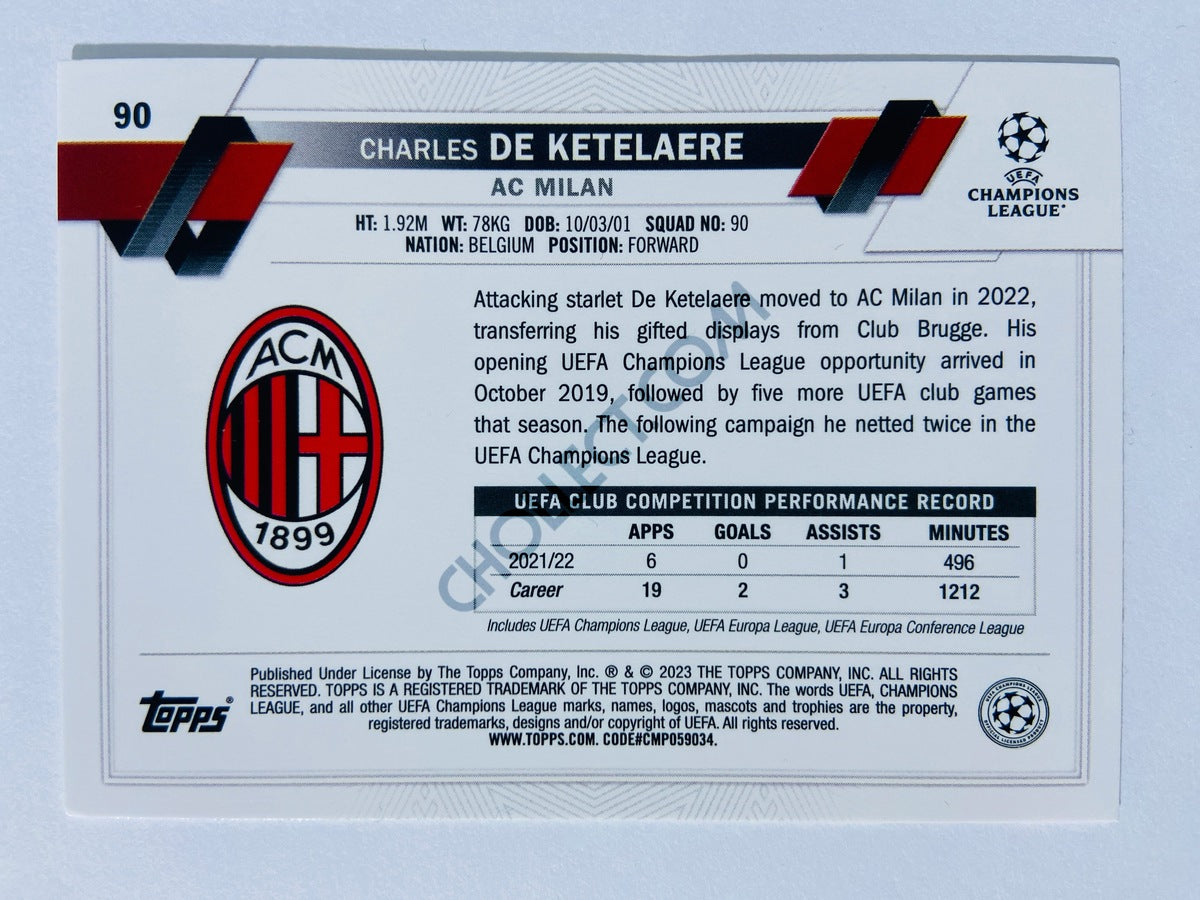 Charles De Ketelaere - AC Milan 2022-23 Topps UEFA Club Competitions #90