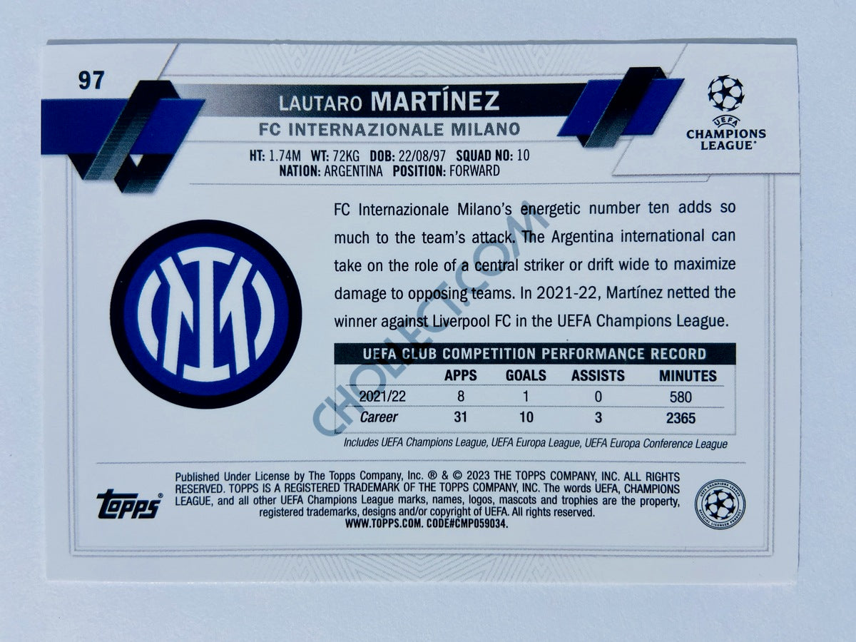Lautaro Martinez - FC Internazionale Milano 2022-23 Topps UEFA Club Competitions #97