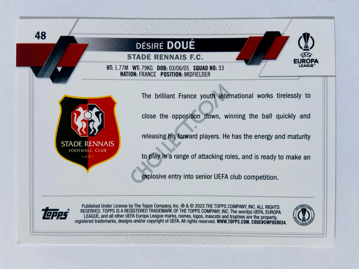 Desire Doue - Stade Rennais F.C. 2022-23 Topps UEFA Club Competitions RC Rookie #48