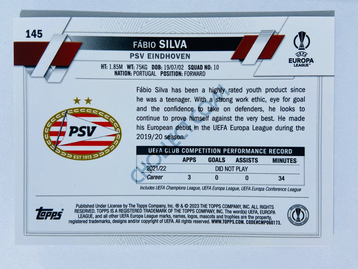 Fabio Silva - PSV Eindhoven 2022-23 Topps Chrome UEFA Club Competitions #145