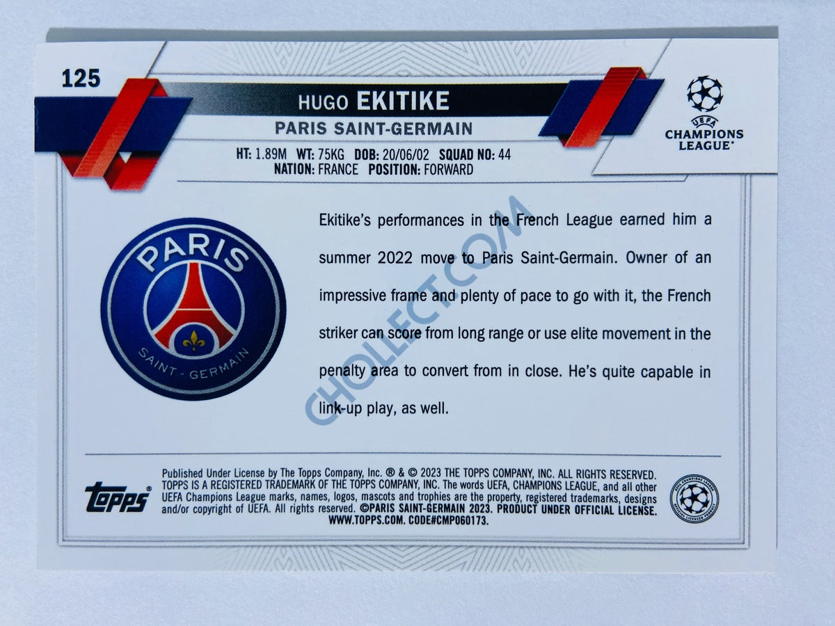 Hugo Ekitike - Paris Saint-Germain 2022-23 Topps Chrome UEFA Club Competitions RC Rookie #125