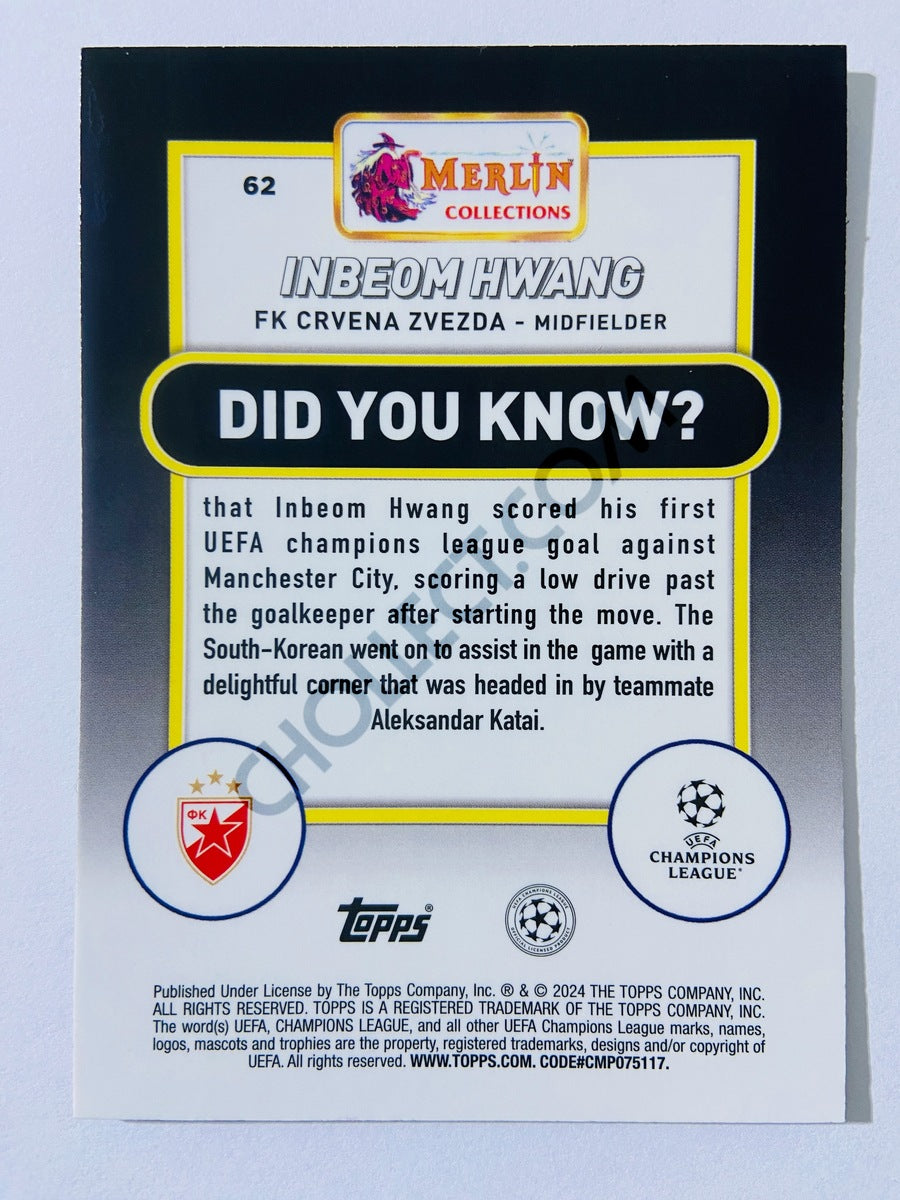 Inbeom Hwang - FK Crvena zvezda 2023-24 Topps Merlin #62