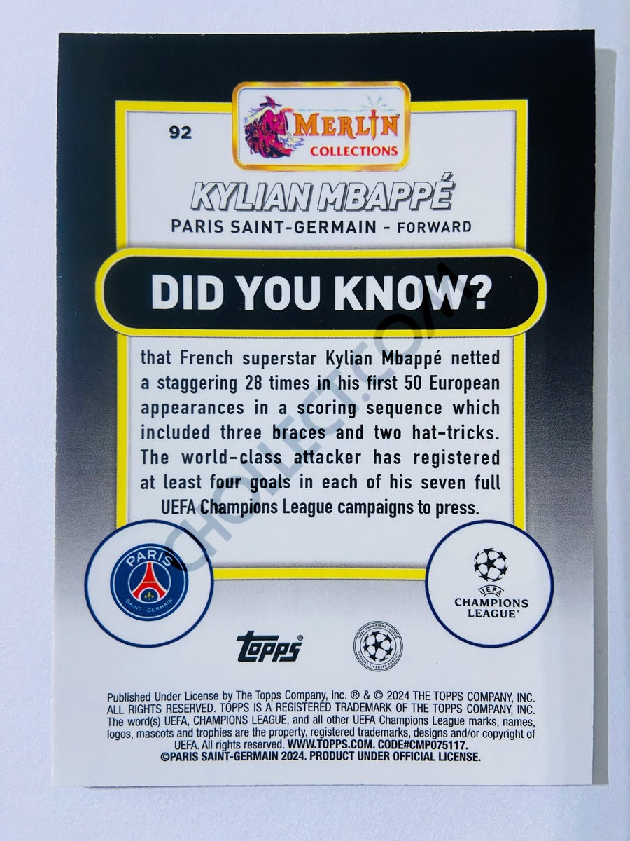 Kylian Mbappé - Paris Saint-Germain 2023-24 Topps Merlin #92
