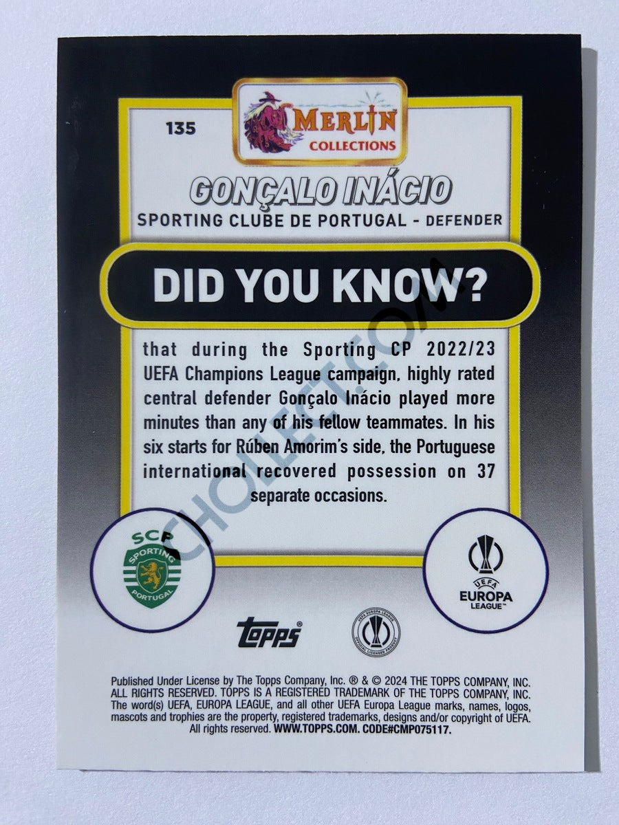 Gonçalo Inácio - Sporting Clube de Portugal 2023-24 Topps Merlin #135