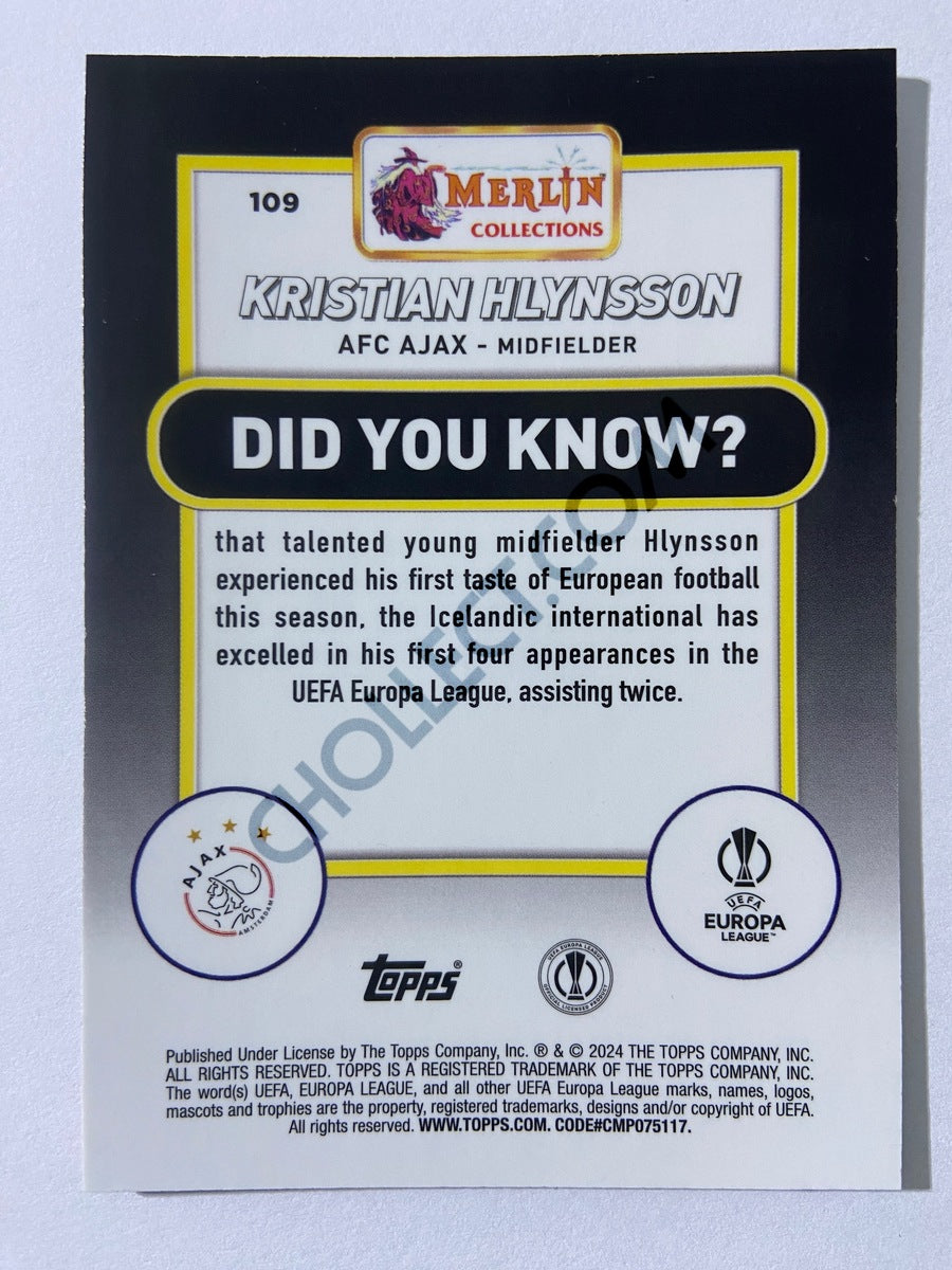Kristian Hlynsson - AFC Ajax 2023-24 Topps Merlin RC Rookie #109