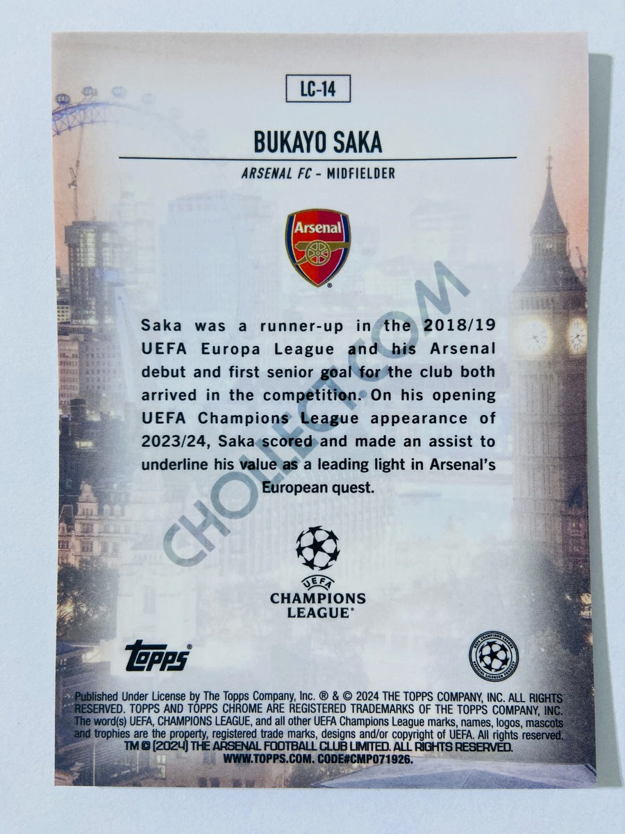 Bukayo Saka - Arsenal FC 2023-24 Topps Chrome UEFA Club Competitions London Calling #LC-14