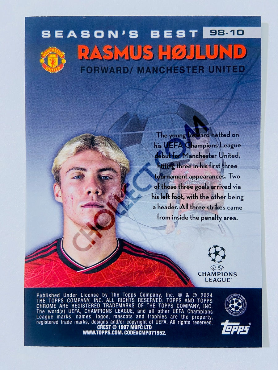 Rasmus Hojlund - Manchester United 2023-24 Topps Chrome UEFA Club Competitions Shooting Stars #98-10