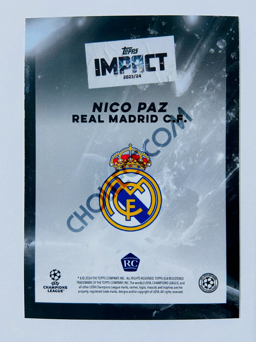 Nico Paz - Real Madrid CF 2023-24 Topps Impact RC Rookie