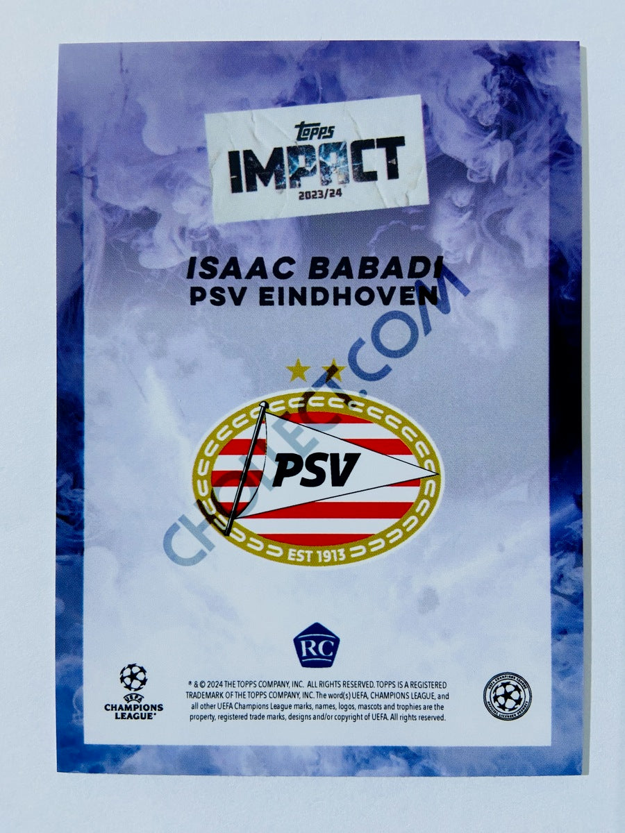 Isaac Babadi - PSV Eindhoven 2023-24 Topps Impact Purple Parallel RC Rookie 21/49