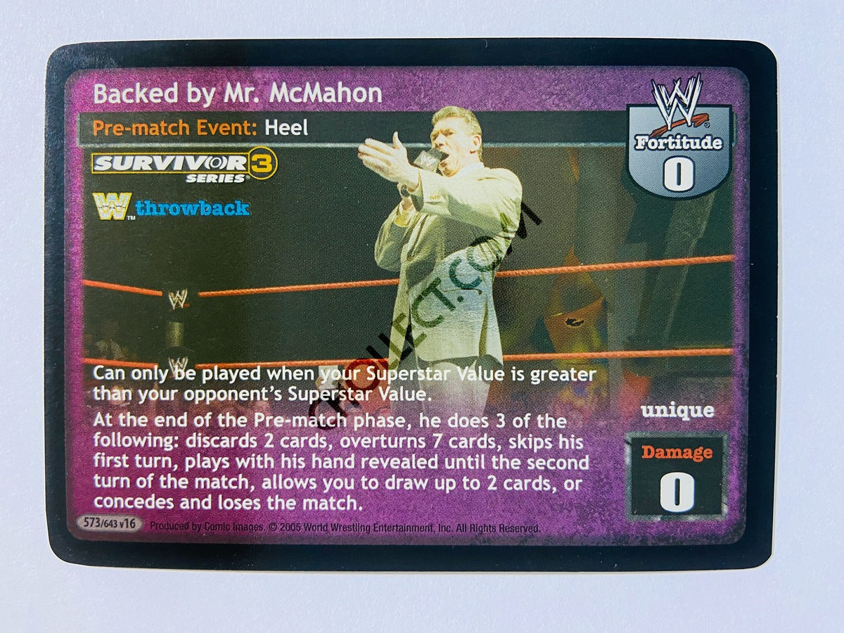 Backed by Mr. McMahon (SS3, Foil)