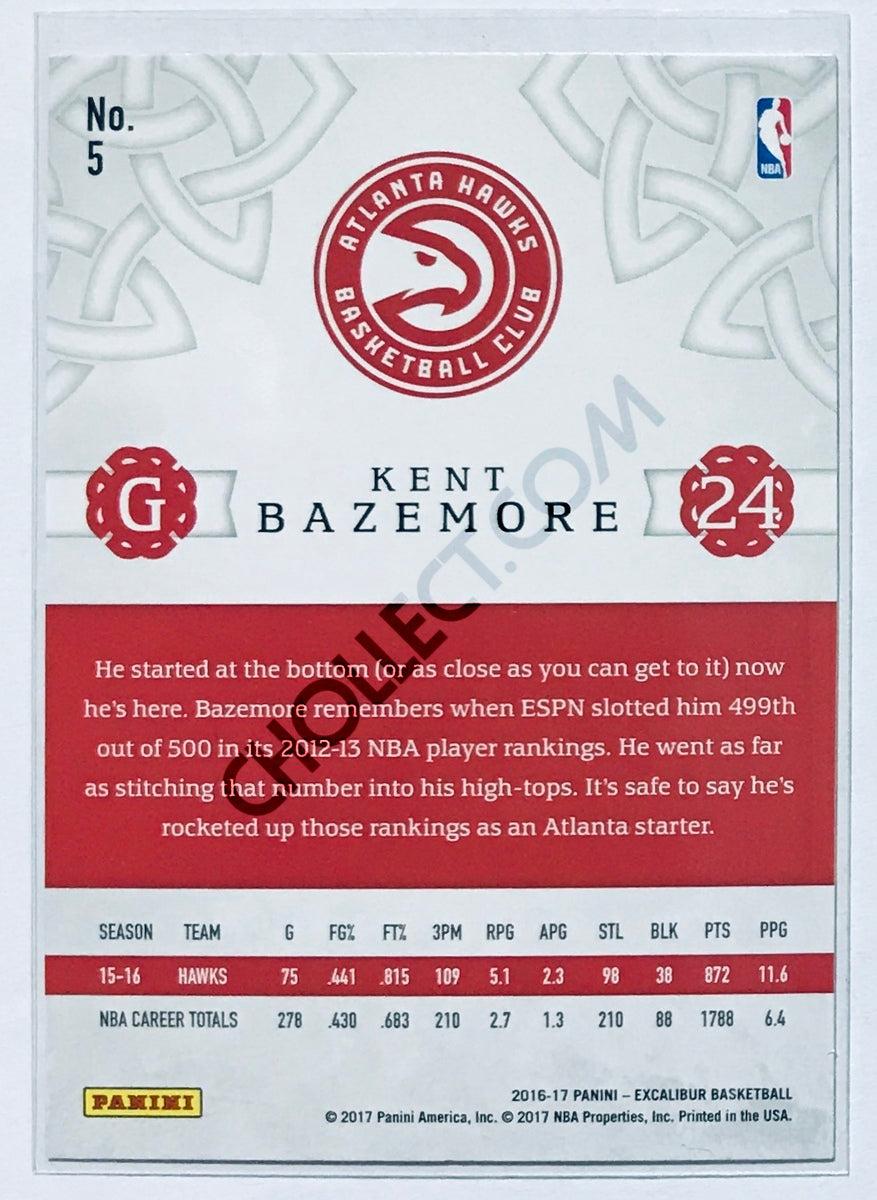 Kent Bazemore - Atlanta Hawks 2016-17 Panini Excalibur #5