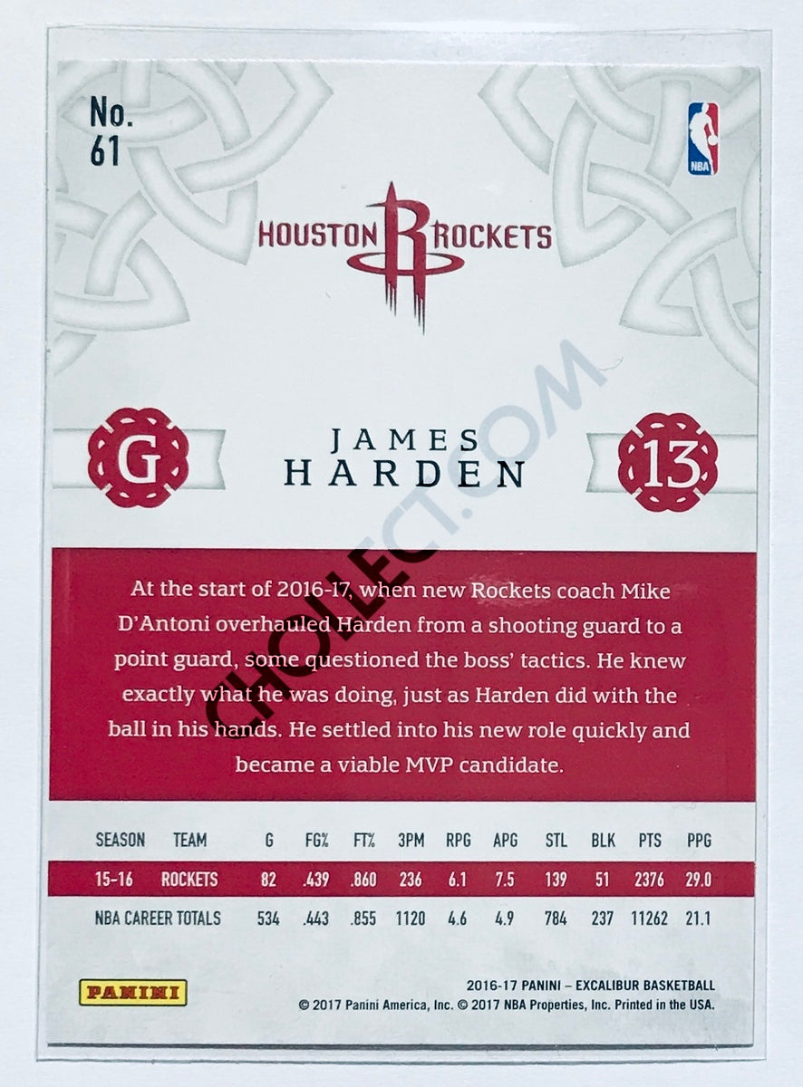 James Harden - Houston Rockets 2016-17 Panini Excalibur #61