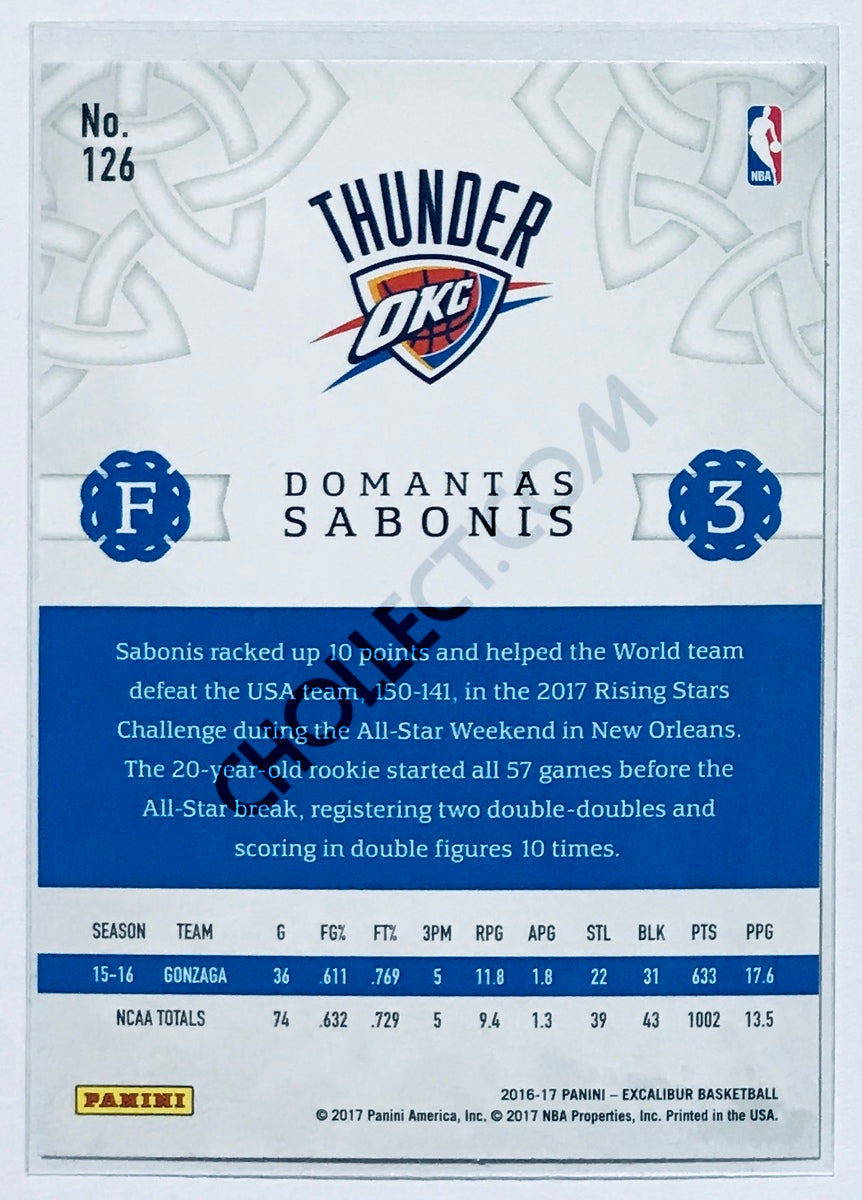 Domantas Sabonis - Oklahoma City Thunder 2016-17 Panini Excalibur RC Rookie #126