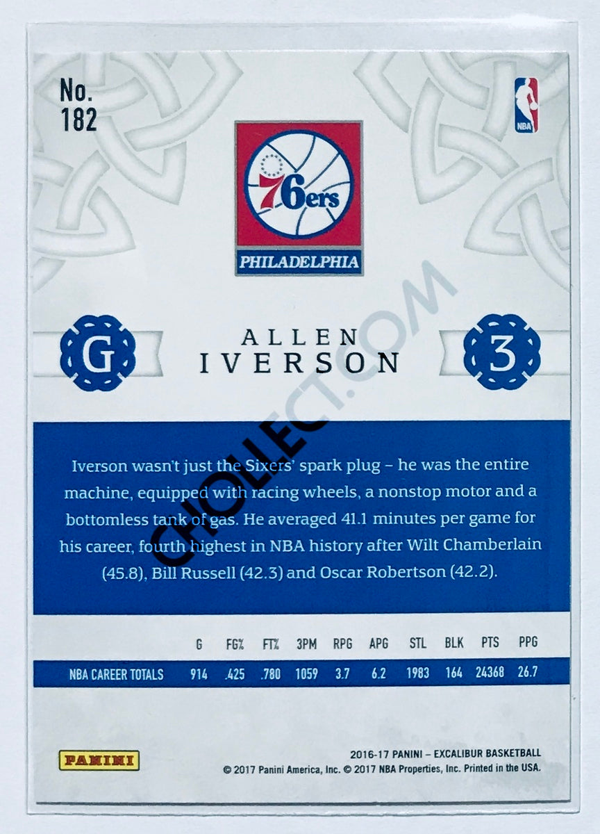 Allen Iverson - Philadelphia 76ers 2016-17 Panini Excalibur #182