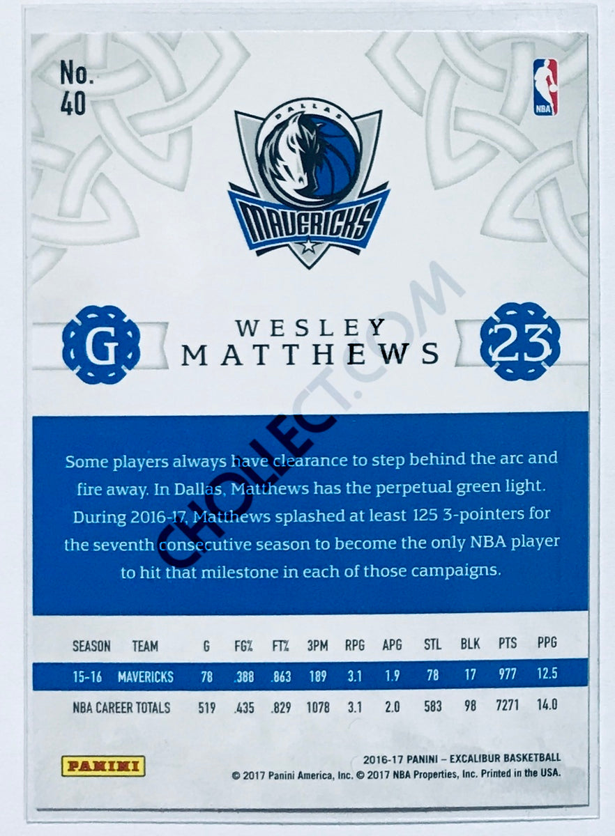 Wesley Matthews - Dallas Mavericks 2016-17 Panini Excalibur Lord Parallel #40
