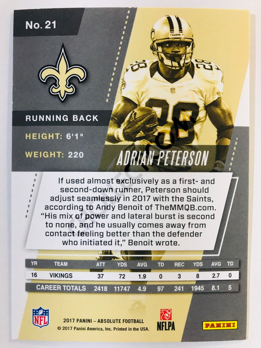 Adrian Peterson - New Orleans Saints 2017-18 Panini Absolute #21