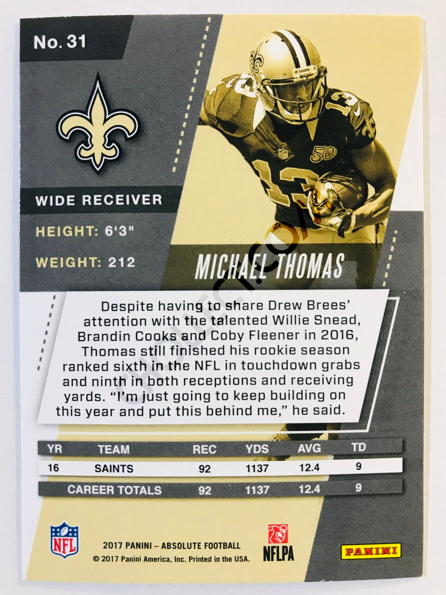 Michael Thomas - New Orleans Saints 2017-18 Panini Absolute #31