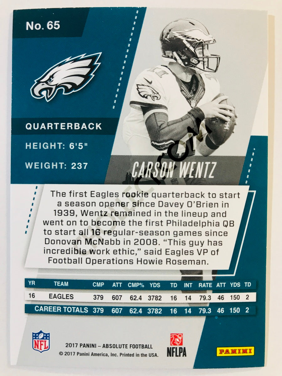 Carson Wentz - Philadelphia Eagles 2017-18 Panini Absolute #65