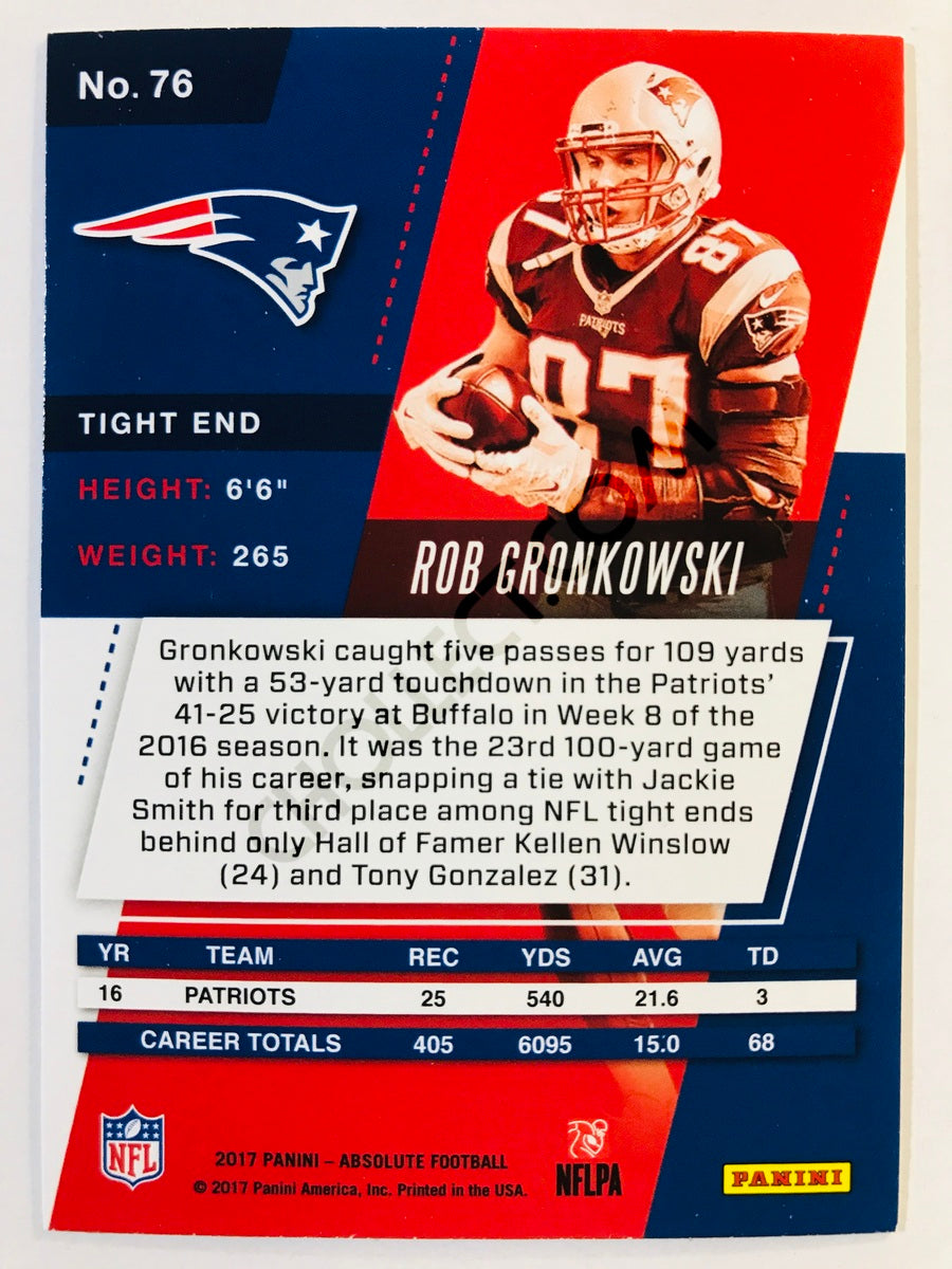 Rob Gronkowski - New England Patriots 2017-18 Panini Absolute #76