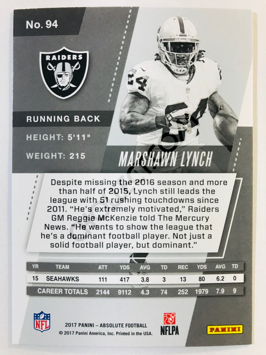 Marshawn Lynch - Oakland Raiders 2017-18 Panini Absolute #94