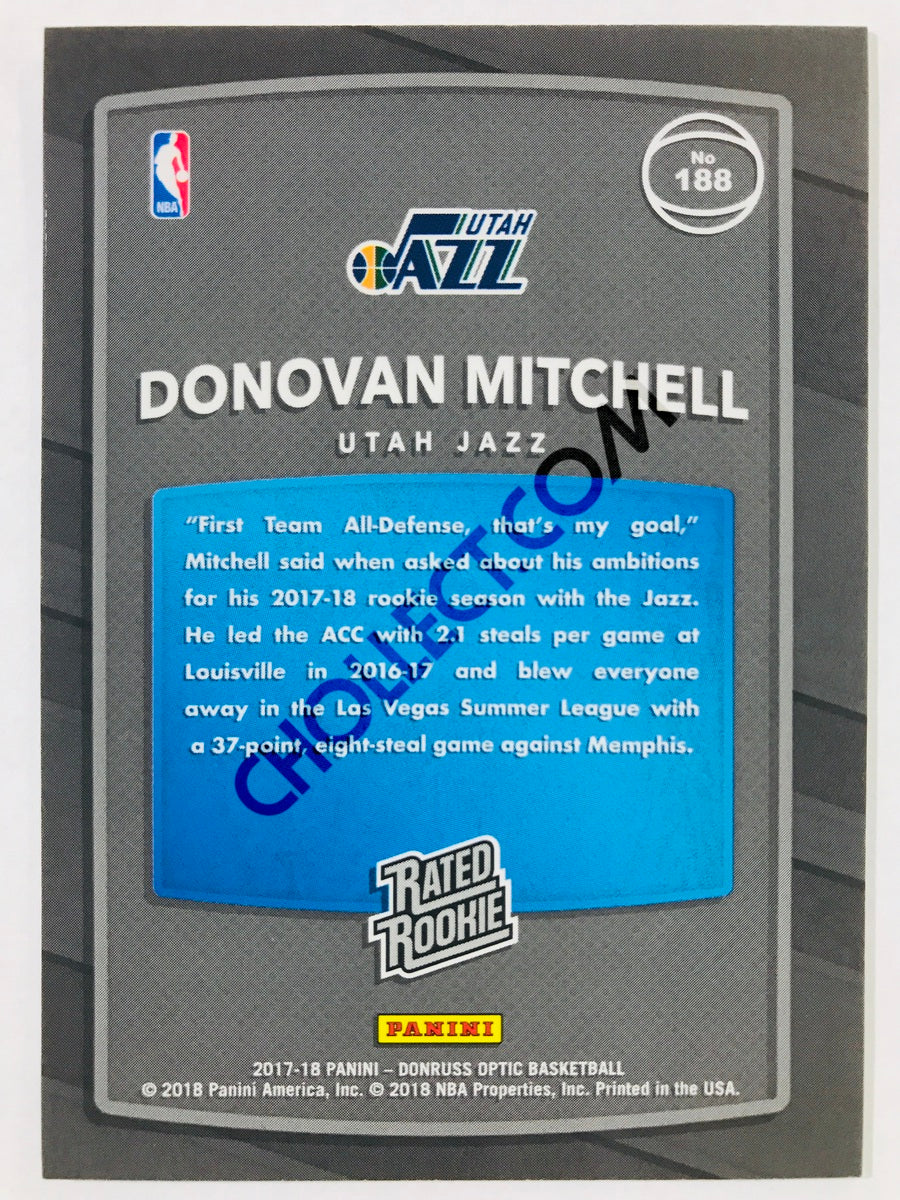 Donovan Mitchell - Utah Jazz 2017-18 Panini Donruss Optic Rated Rookie #188