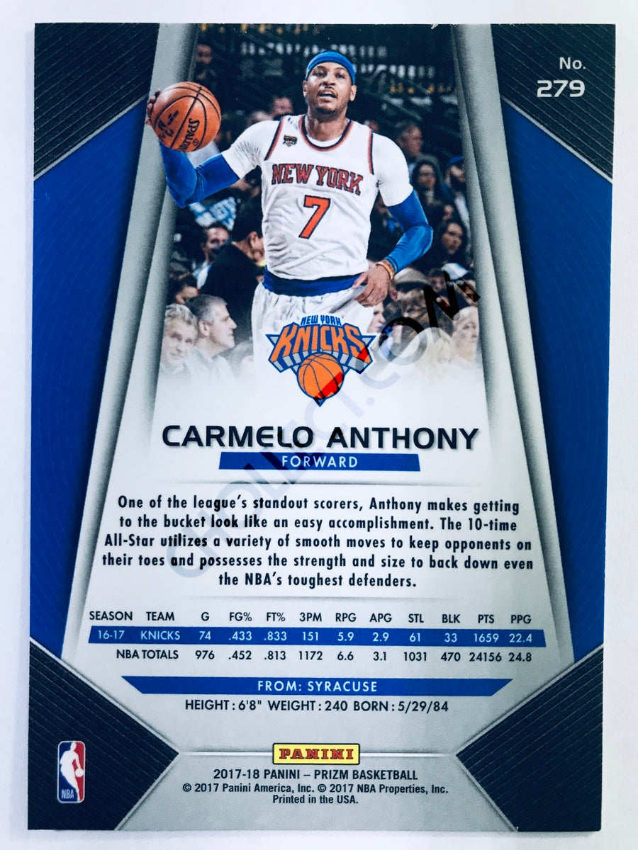Carmelo Anthony - New York Knicks 2017-18 Panini Prizm #279